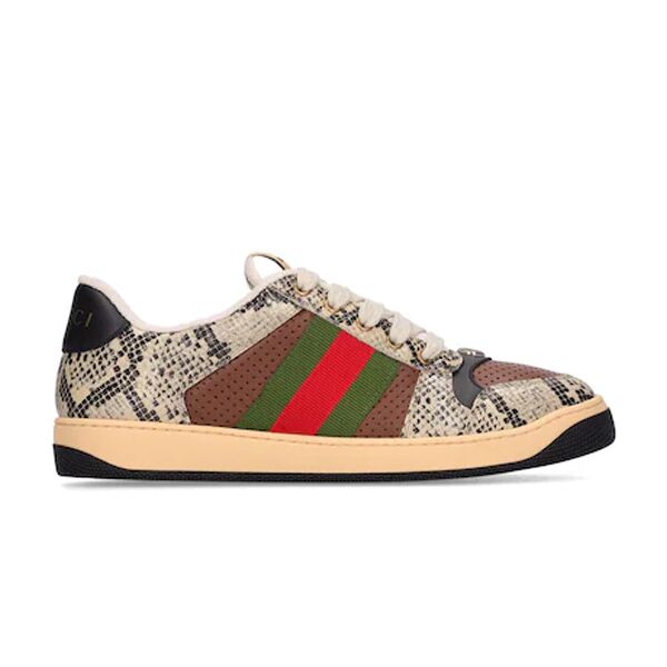 GUCCI SCREENER PYTHON-EMBOSSED LEATHER SNEAKER - GCC108