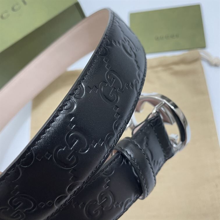 GUCCI SIGNATURE LEATHER BELT - GB007