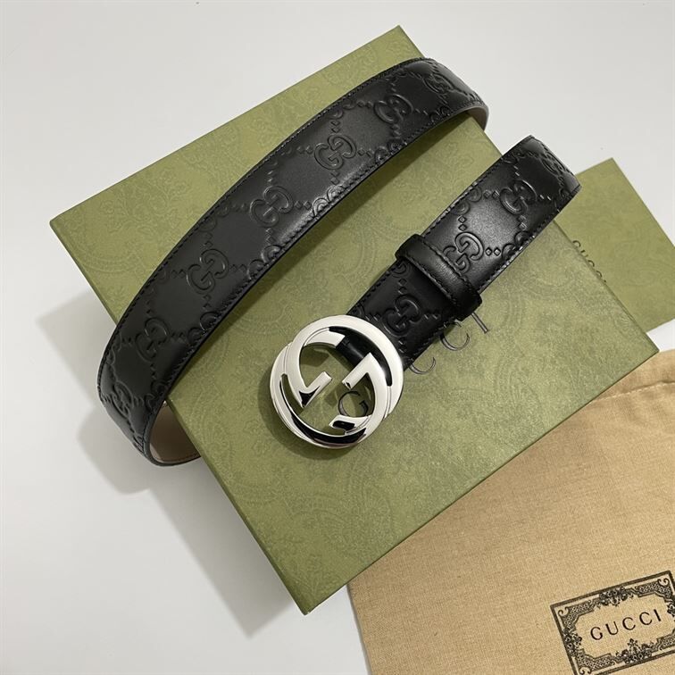 GUCCI SIGNATURE LEATHER BELT - GB007