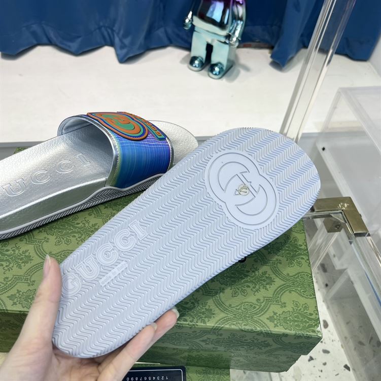 GUCCI SLIDE INTERLOCKING G LEATHER BLACK FOR MEN - GSL004