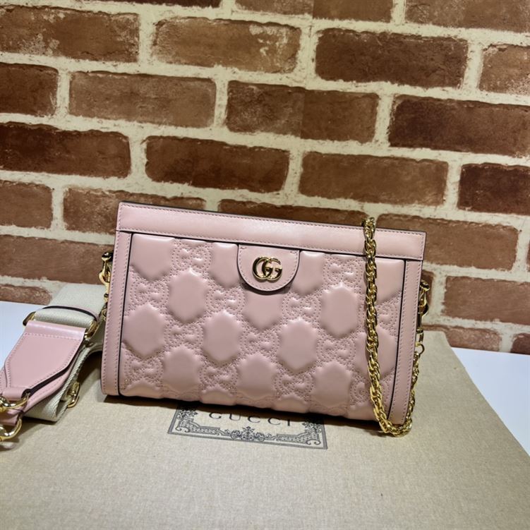 GUCCI SMALL GG QUILTED LEATHER BAG IN PINK