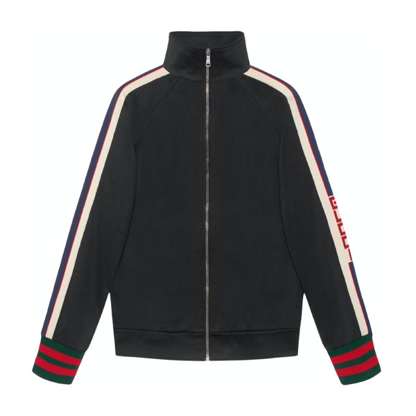 GUCCI TECHNICAL JERSEY JACKET BLACK - GCJ016