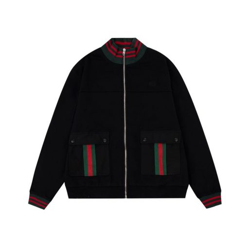 GUCCI WEB STRIPE COTTON JERSEY JACKET - GCJ023