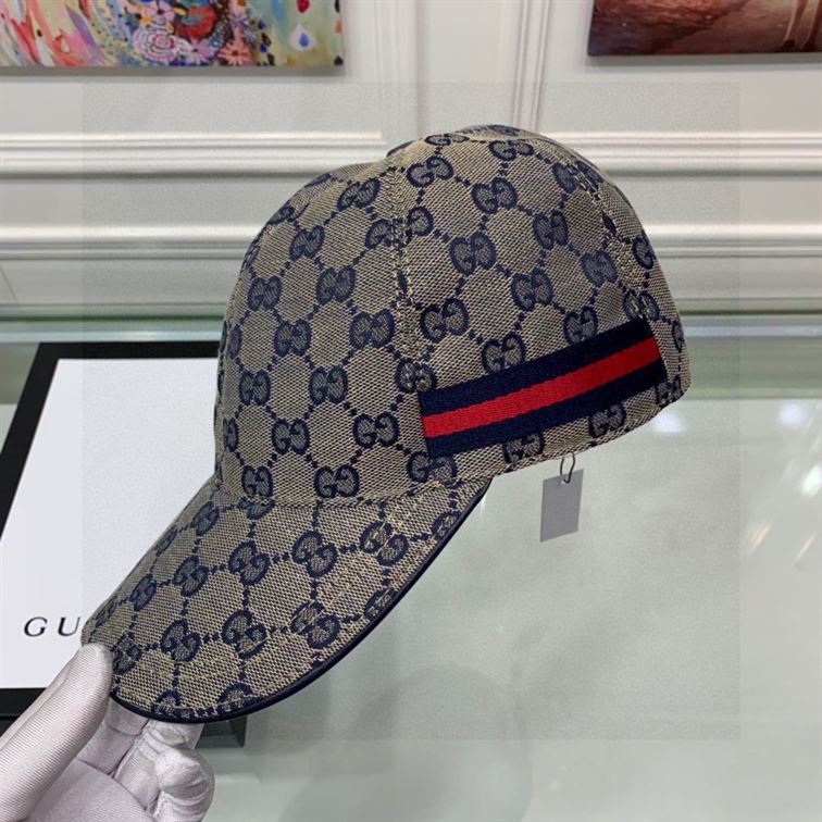 GUCCI WEB-STRIPE GG-LOGO BASEBALL HAT