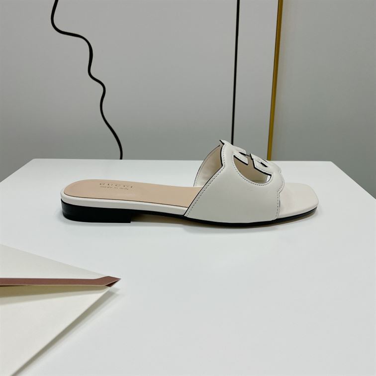 GUCCI WOMEN'S INTERLOCKING G CUT-OUT SLIDE SANDAL - GSL013