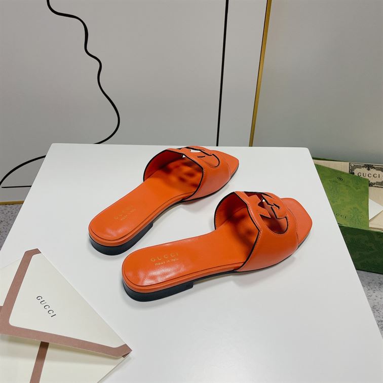 GUCCI WOMEN'S INTERLOCKING G CUT-OUT SLIDE SANDAL - GSL015