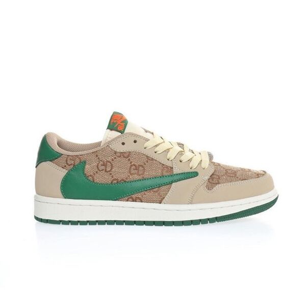 GUCCI X AIR JORDAN 1 LOW WHITE BROWN GREEN - GCC050