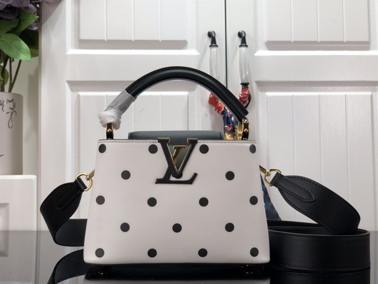LOUIS VUITTON CAPUCINES MINI White and Black