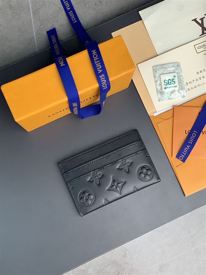 LOUIS VUITTON DOUBLE CARD HOLDER MONOGRAM SHADOW LEATHER