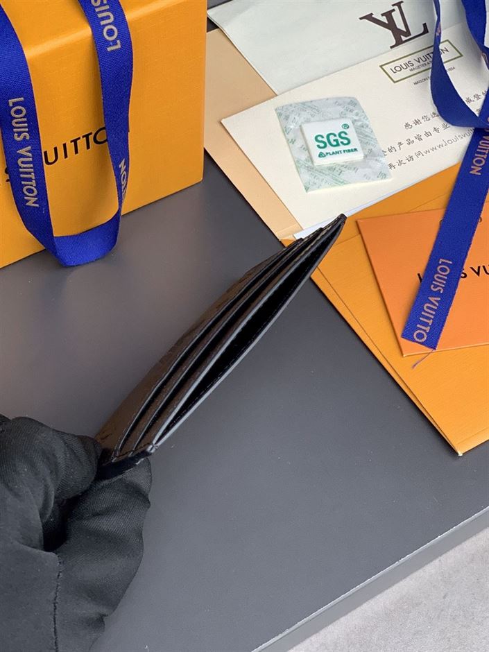 LOUIS VUITTON DOUBLE CARD HOLDER MONOGRAM SHADOW LEATHER