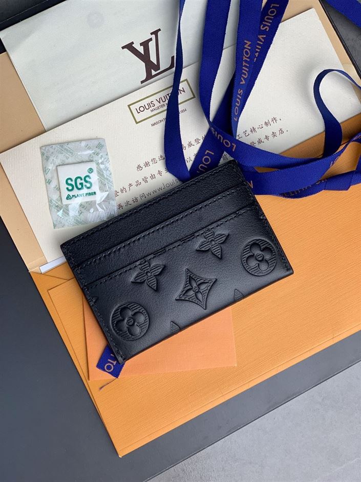 LOUIS VUITTON DOUBLE CARD HOLDER MONOGRAM SHADOW LEATHER