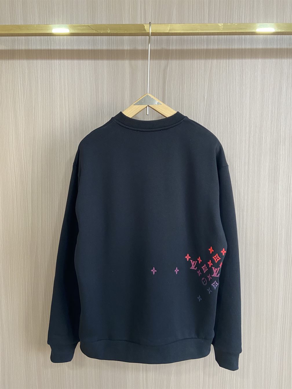 LOUIS VUITTON EMBROIDERED COTTON SWEATSHIRT BLACK - LH066
