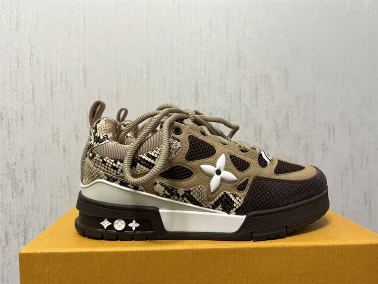 LOUIS VUITTON LV SKATE SNEAKER IN BROWN SNAKESKIN - LVS148