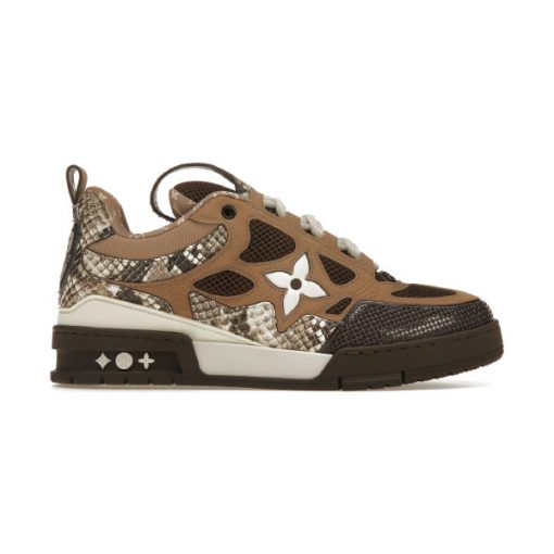 LOUIS VUITTON LV SKATE SNEAKER IN BROWN SNAKESKIN - LVS148
