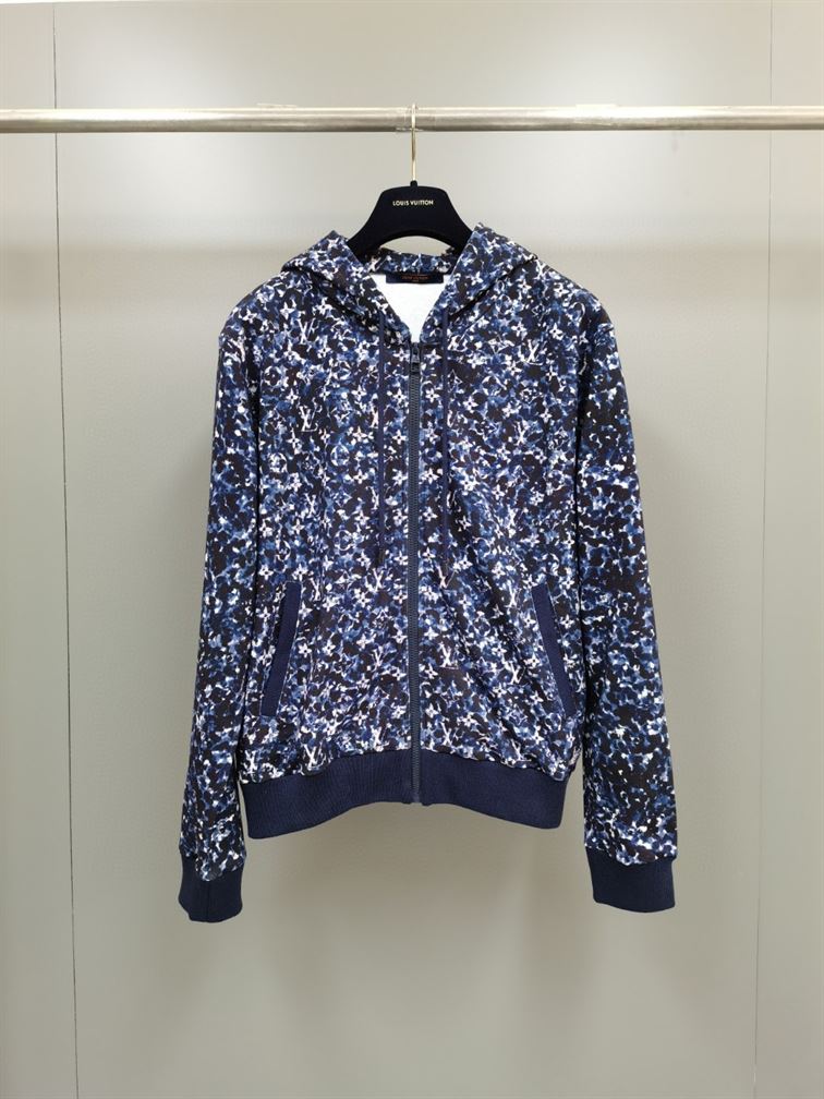 LOUIS VUITTON MONOGRAM ZIP THROUGH COTTON HOODIE - LVH057