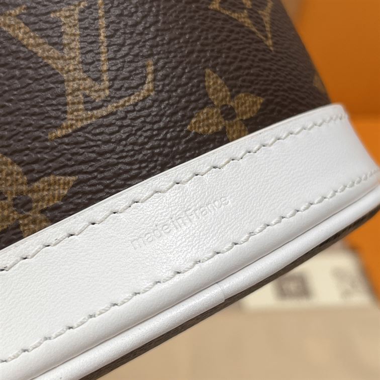 LOUIS VUITTON NANO BUCKET BROWN WHITE