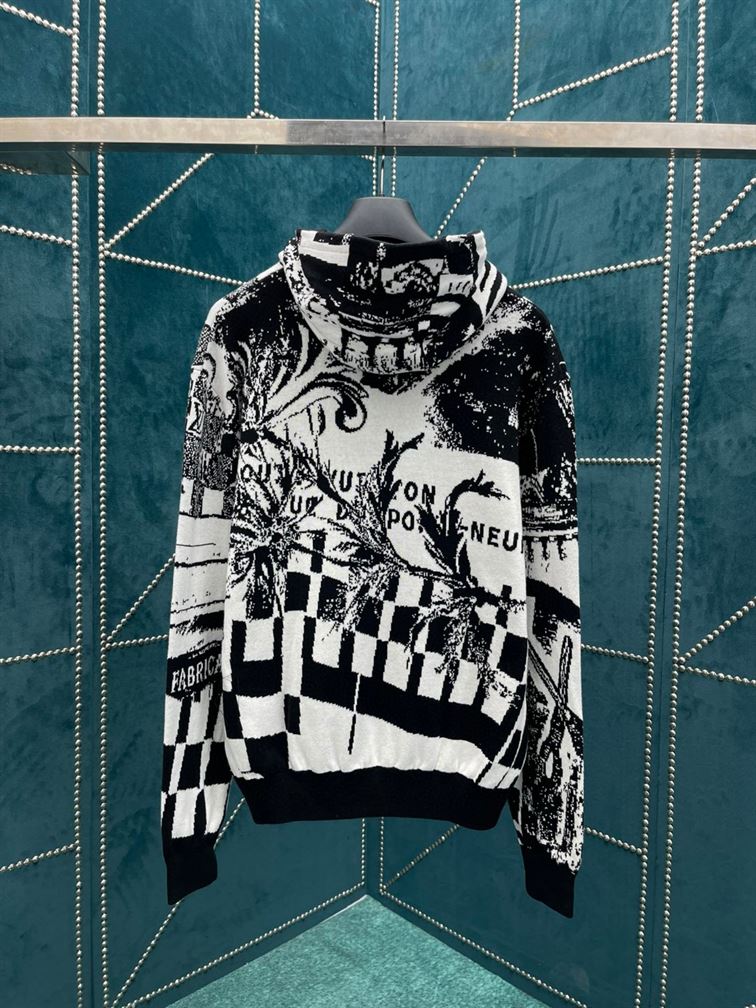 LOUIS VUITTON PARISIAN COLLAGE JACQUARD HOODIE - LH060