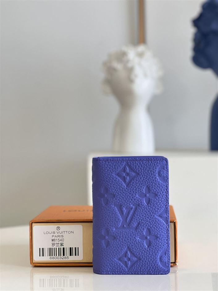 LOUIS VUITTON POCKET ORGANIZER IN BLUE MONOGRAM TAURILLON