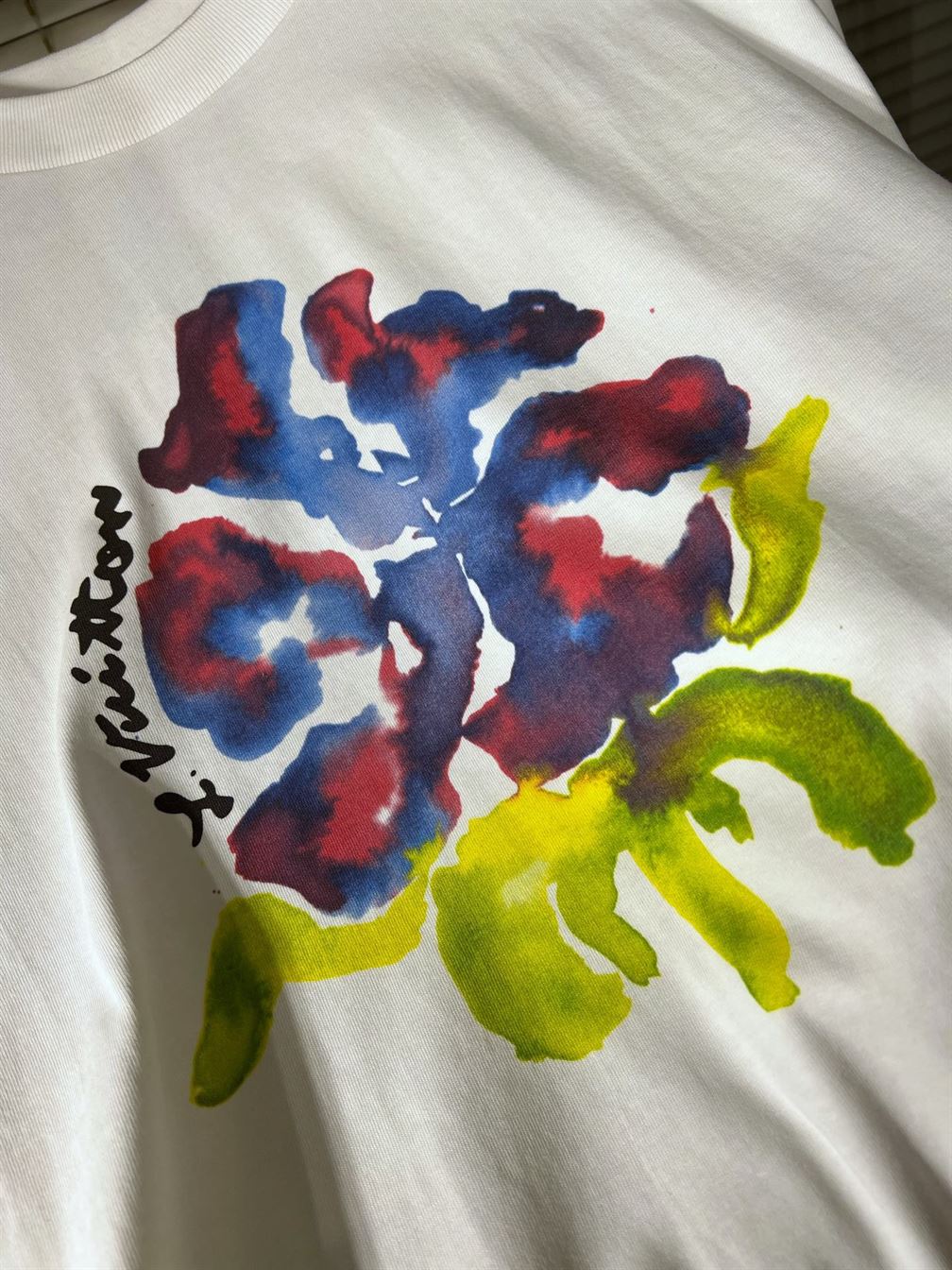 LOUIS VUITTON PRINTED FLOWER DROP SHOULDERS TEE - LVTS008