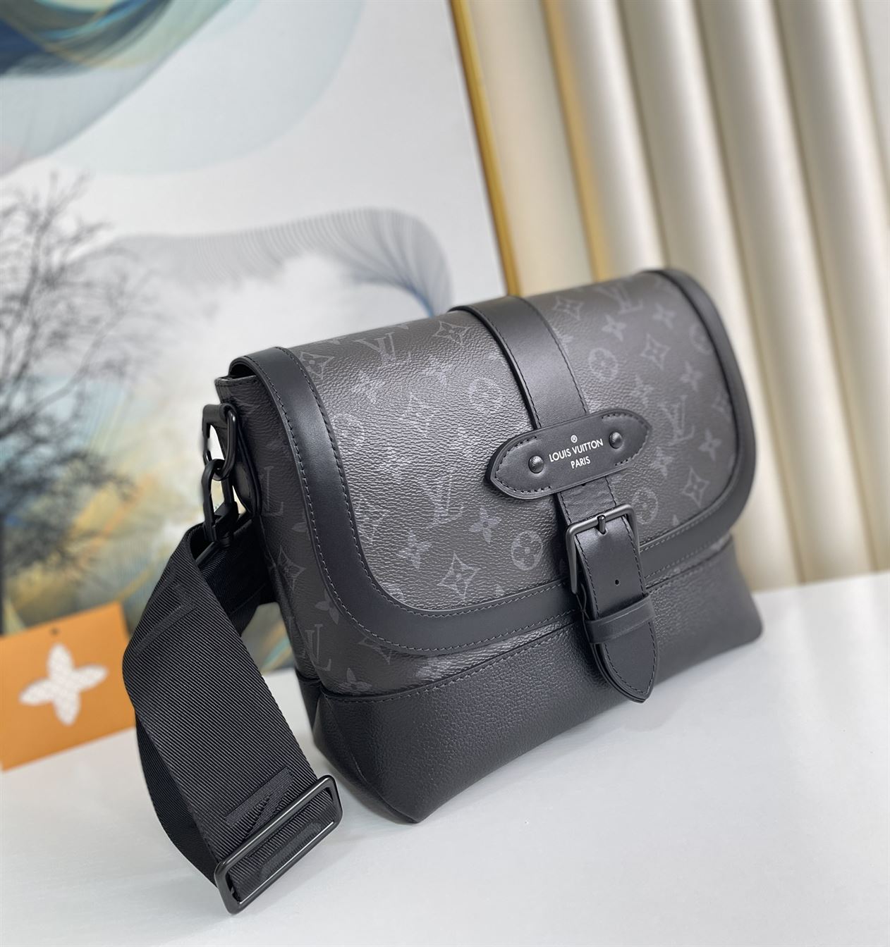 LOUIS VUITTON SAUMUR MESSENGER MONOGRAM ECLIPSE CANVAS - LVB067