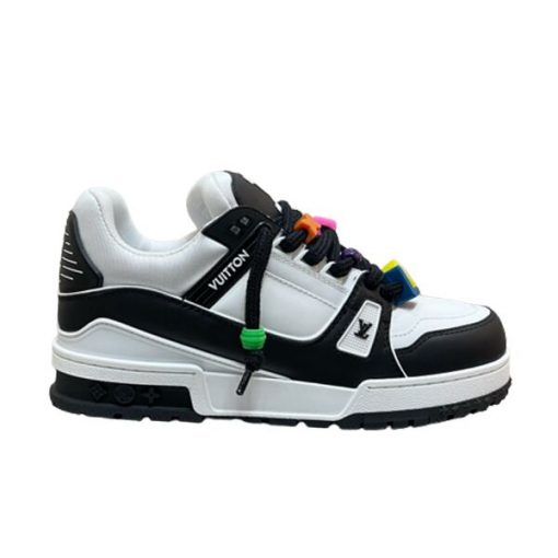 LOUIS VUITTON TRAINER MAXI LOW-TOP SNEAKERS IN WHITE AND BLACK - LVS116