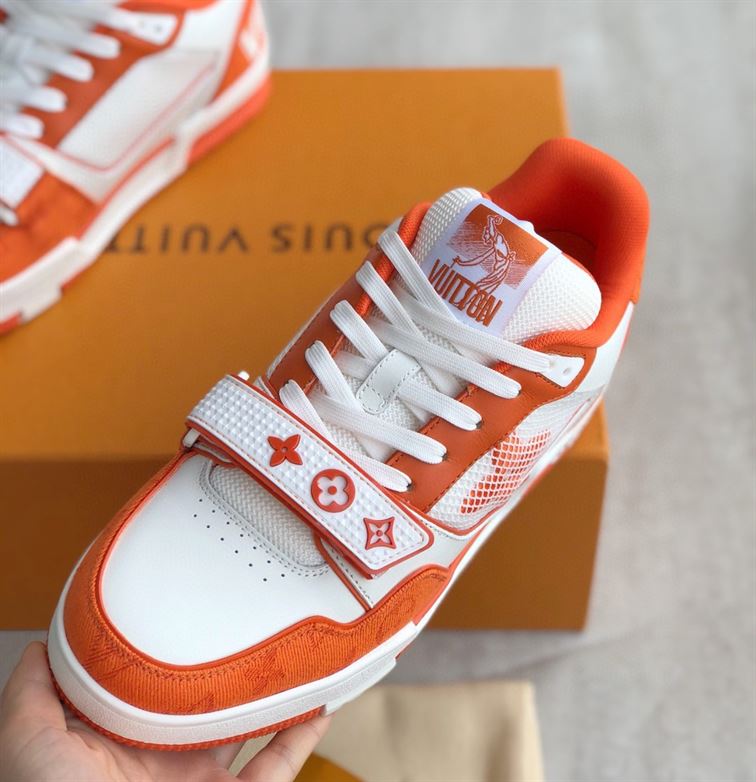 LOUIS VUITTON TRAINER MONOGRAM DENIM ORANGE - LVS012