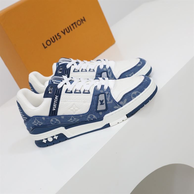 LOUIS VUITTON TRAINER MONOGRAM DENIM WHITE BLUE - LVS006