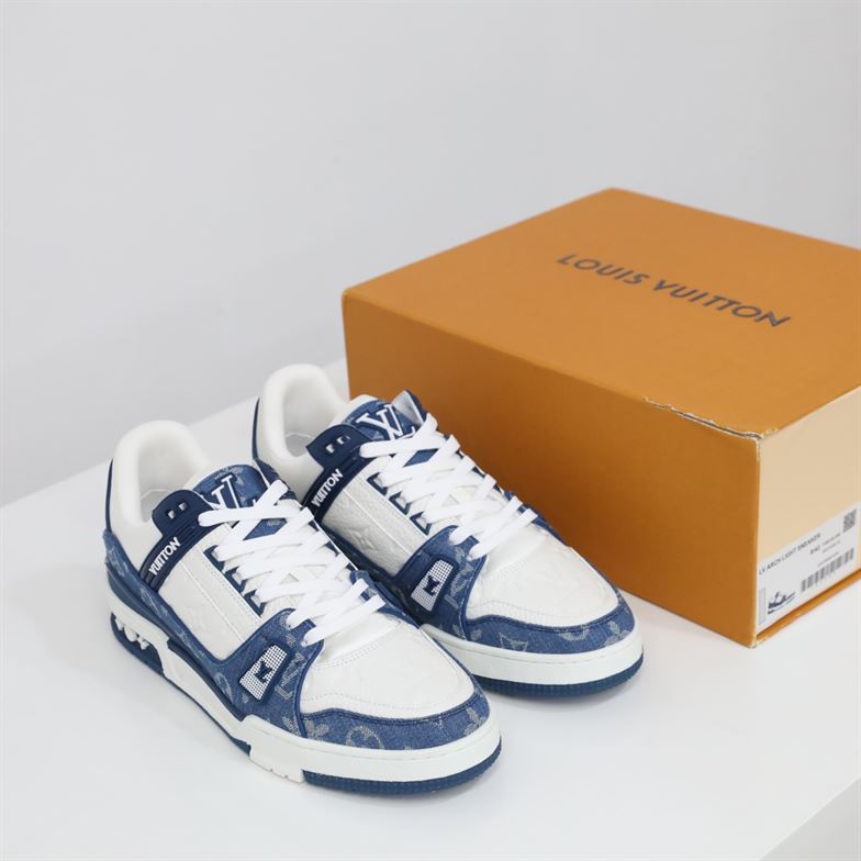LOUIS VUITTON TRAINER MONOGRAM DENIM WHITE BLUE - LVS006