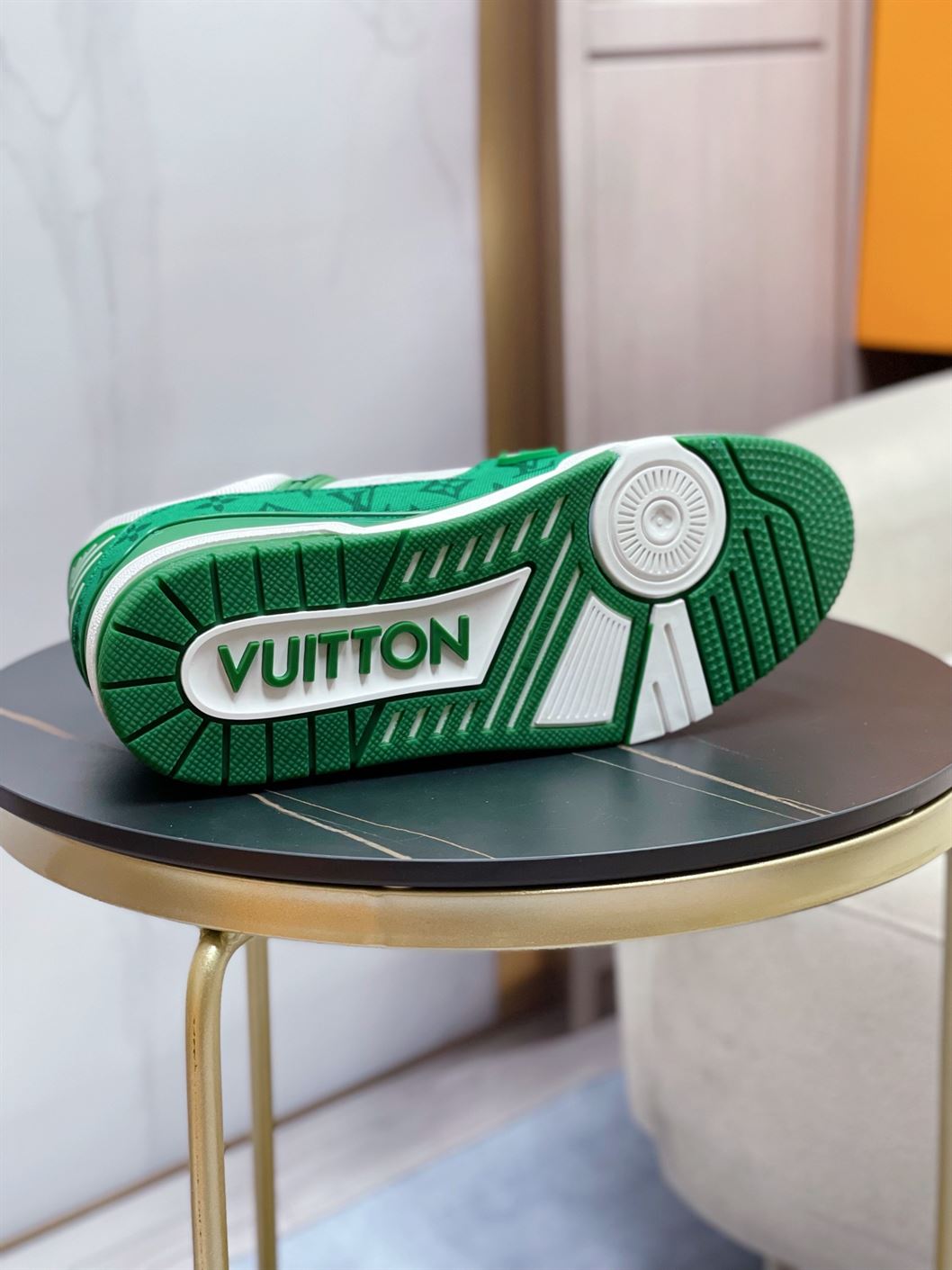 LOUIS VUITTON TRAINER MONOGRAM DENIM WHITE GREEN - LVS001