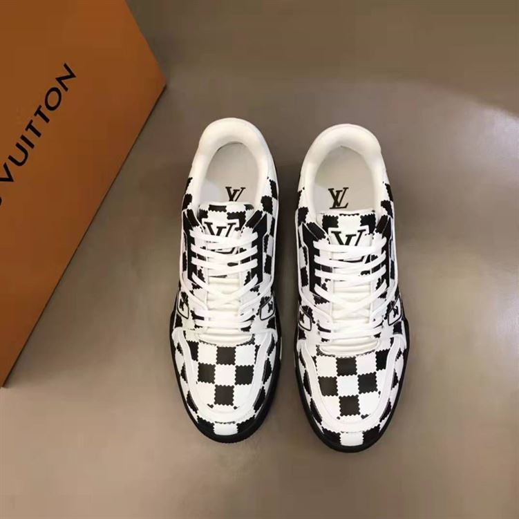 LOUIS VUITTON TRAINER SNEAKER BLACK WHITE DAMIER - LVS046