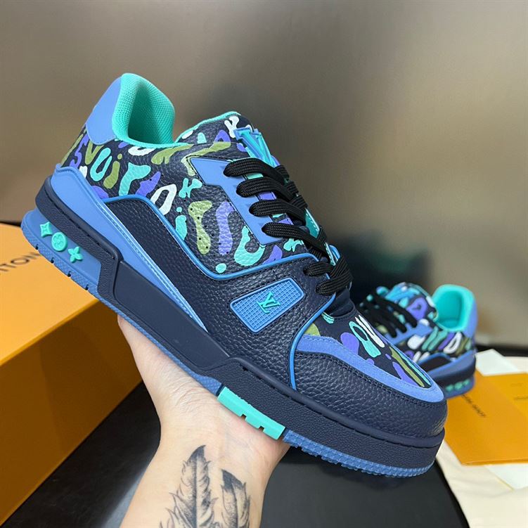 LOUIS VUITTON TRAINER SNEAKER IN MARINE - LVS144