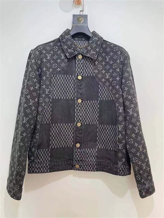 LOUIS VUITTON X NIGO GIANT DAMIER WAVES MNGM DENIM JACKET NOIR - LVC001