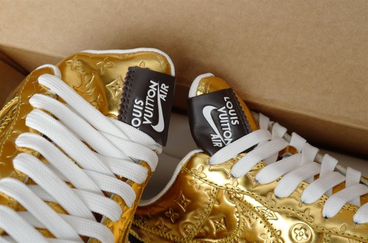 LOUIS VUITTON X NIKE AIR FORCE 1 LOW-TOP SNEAKERS IN GOLD - LVS114