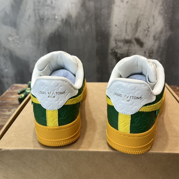 LOUIS VUITTON X NIKE AIR FORCE 1 LOW-TOP SNEAKERS IN YELLOW AND GREEN - LVS119