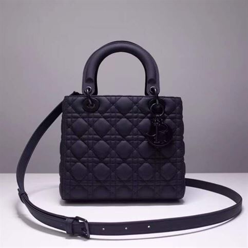 MEDIUM LADY DIOR BAG BLACK ULTRAMATTE