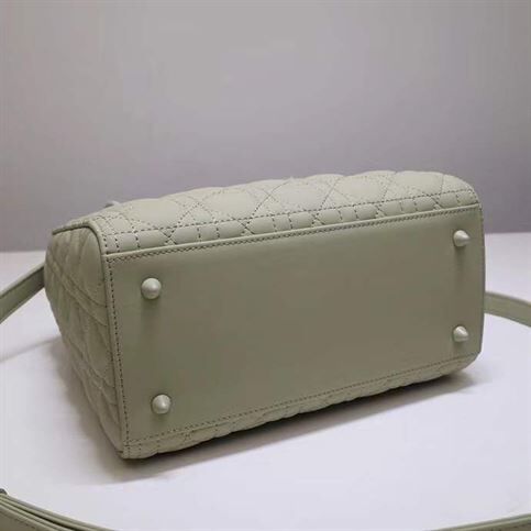 MEDIUM LADY DIOR BAG METALLIC GRAY