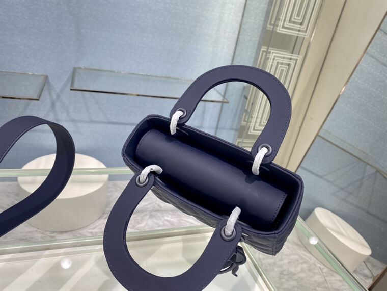 MEDIUM ULTRAMATTE LADY DIOR BAG INDIGO BLUE