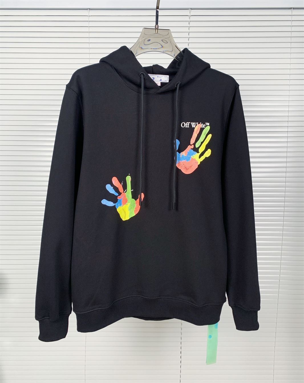 OFF-WHITE BLACK PRINTED HOODIE - OS015