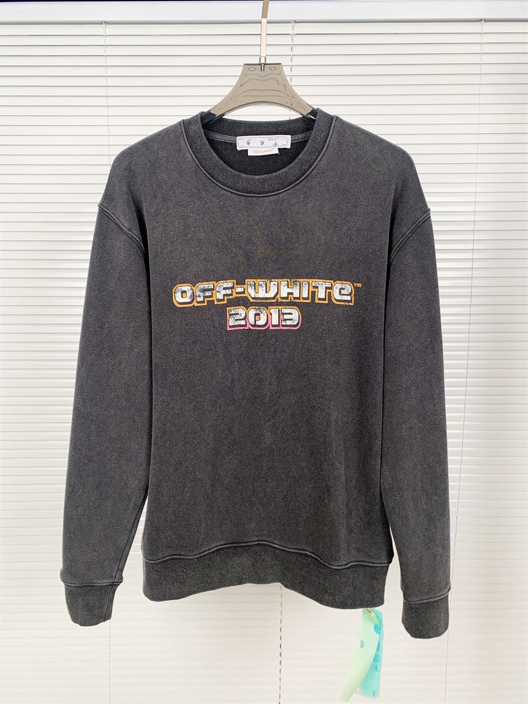 OFF-WHITE DIGIT BACCHUS COTTON SWEATSHIRT CHARCOAL GREY - OS018