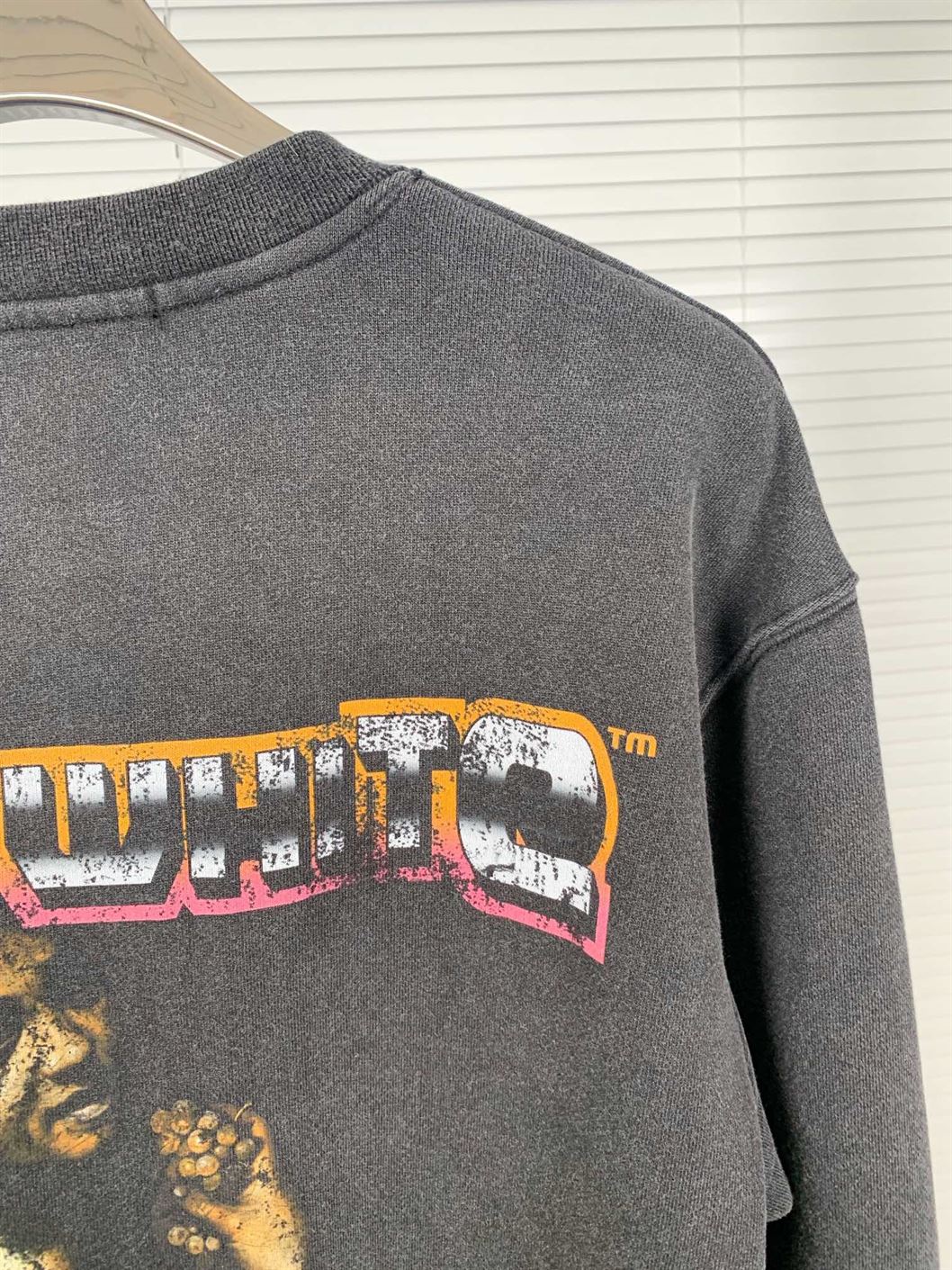 OFF-WHITE DIGIT BACCHUS COTTON SWEATSHIRT CHARCOAL GREY - OS018