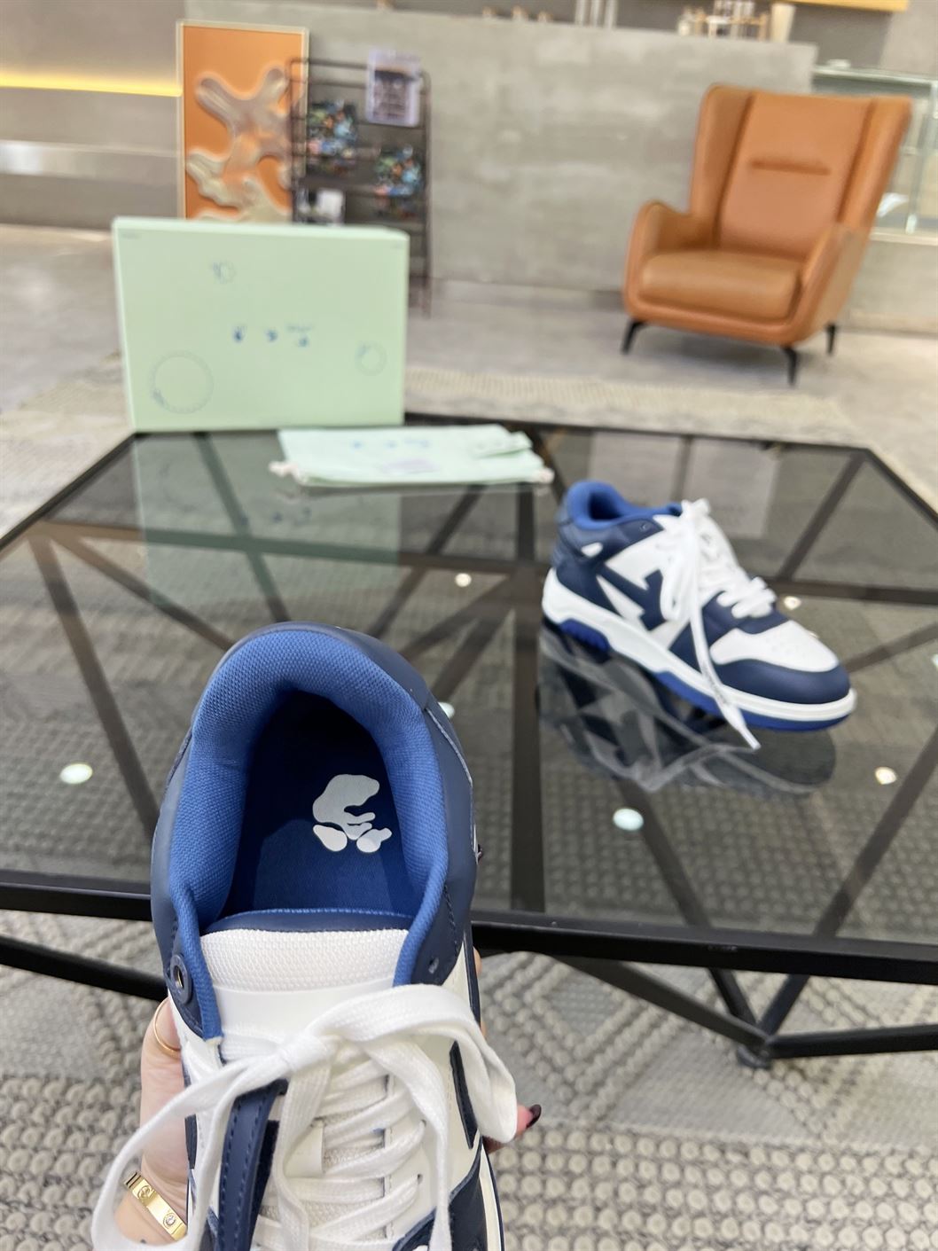 OFF-WHITE OUT OFF OFFICE CALF LEATHER WHITE ROYAL IN BLUE - OFW016