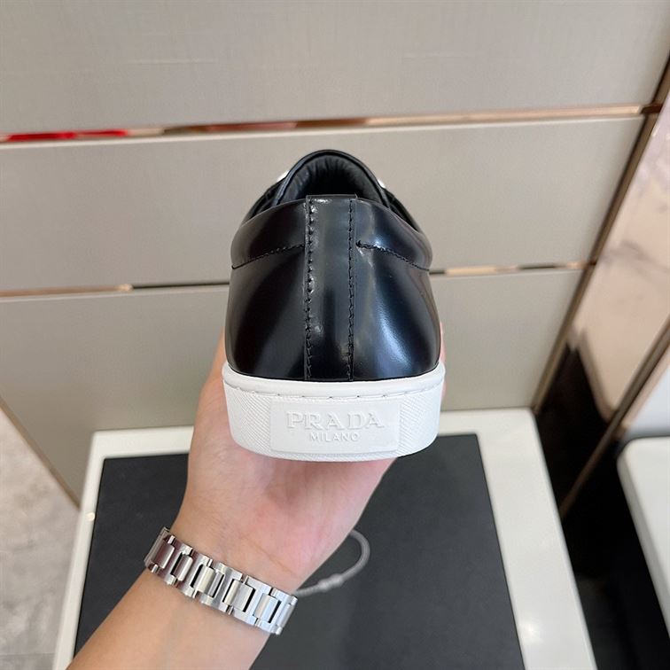 PRADA BRUSHED LEATHER SNEAKERS - PRS015