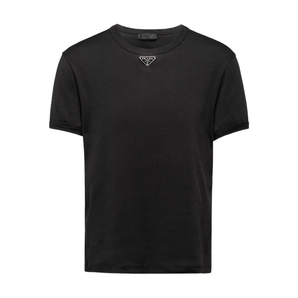PRADA COTTON T-SHIRT BLACK - PT001
