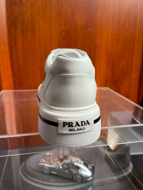 PRADA MACRO RE-NYLON AND BRUSHED LEATHER SNEAKERS - PRS056