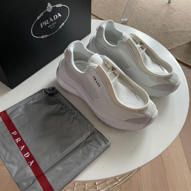 PRADA SYSTEME BRUSHED LEATHER SNEAKERS - PRS048