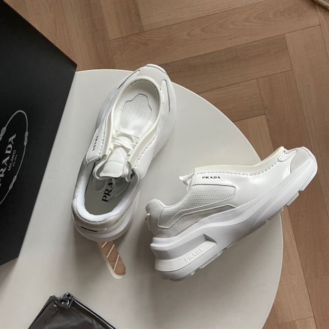 PRADA SYSTEME BRUSHED LEATHER SNEAKERS - PRS048