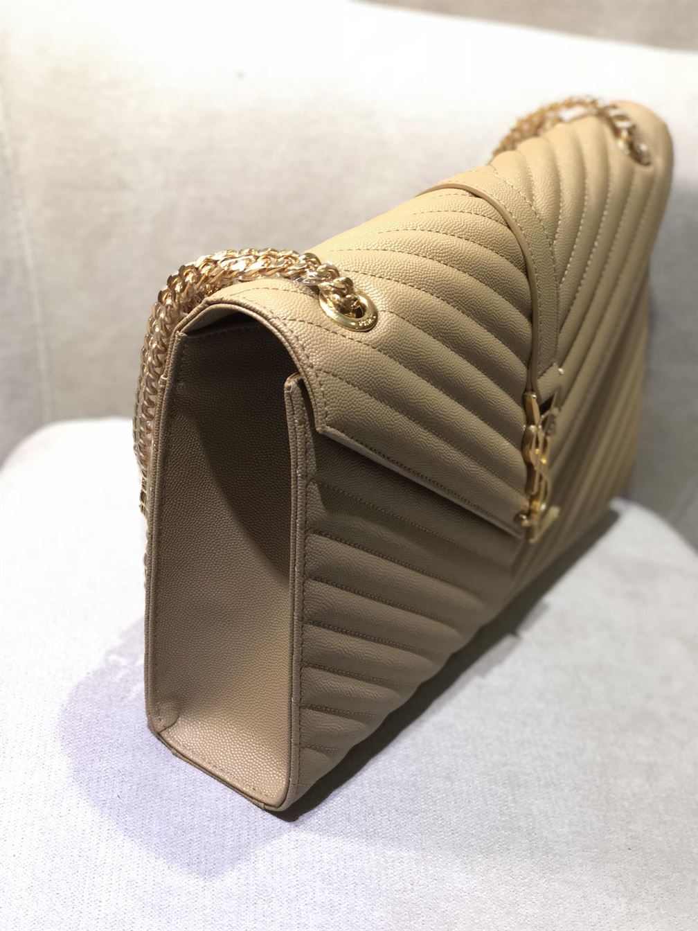 YSL COLLEGE MATT GOLD BAG
