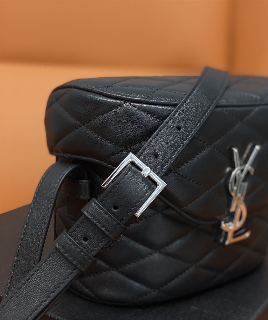 YSL JUNE QUILTED LEATHER CROSSBODY BLACK BAG