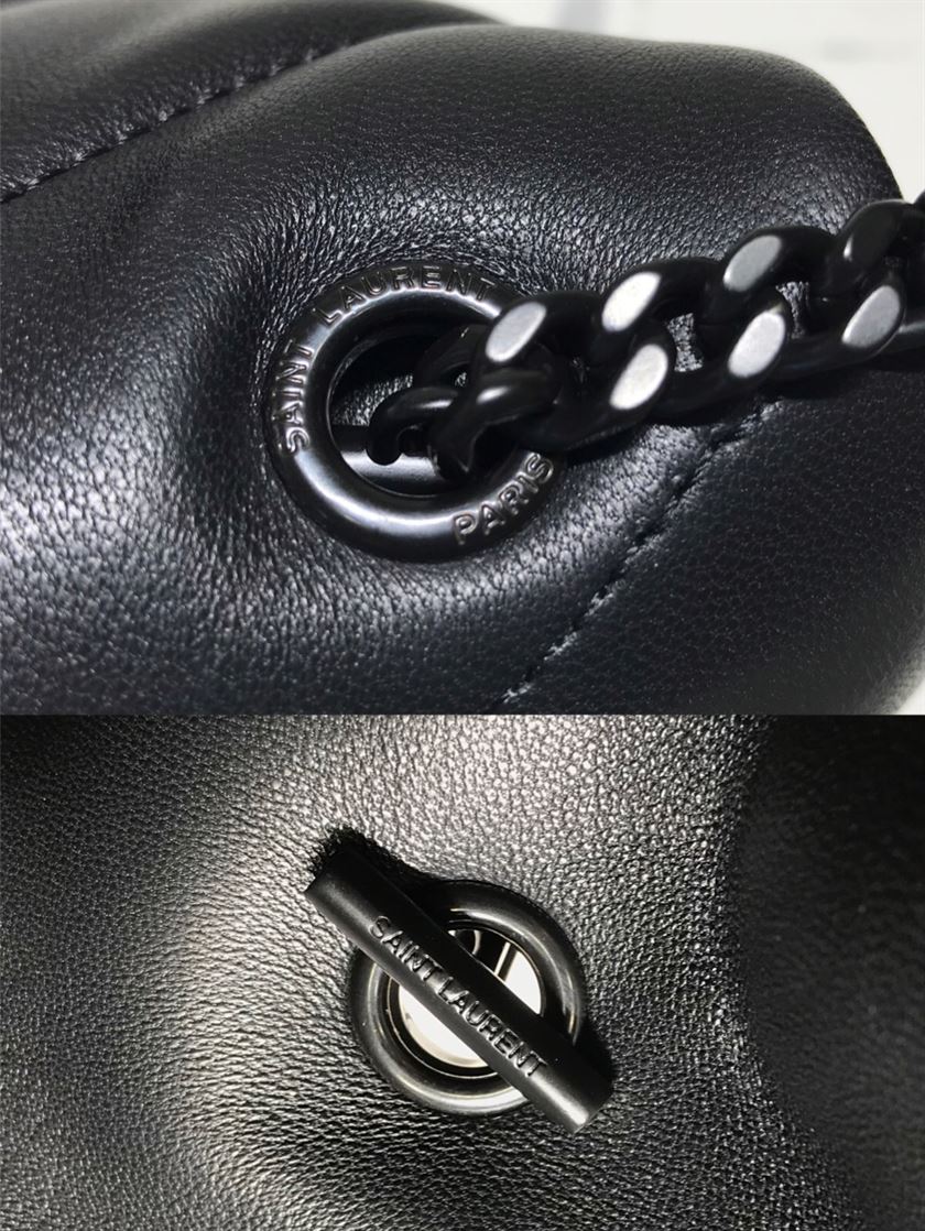 YSL LOULOU PUFFER SHOULDER BLACK BAG