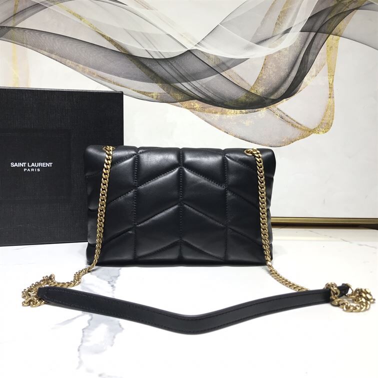 YSL LOULOU PUFFER SHOULDER BLACK BAG